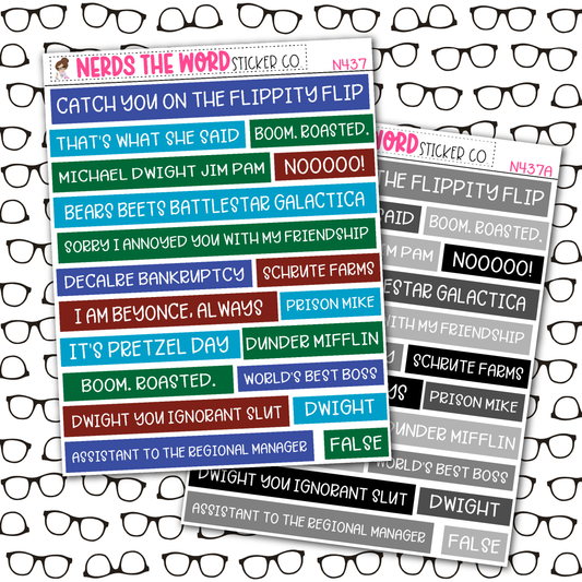 The Office Quote Bar Sticker Sheet