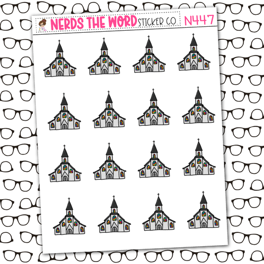 Church Icon Sticker Sheet
