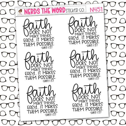 Faith Makes It Possible Sticker Sheet