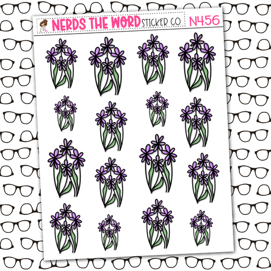 Purple Flowers Sticker Sheet