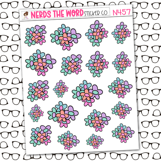 Cute Flowers Sticker Sheet