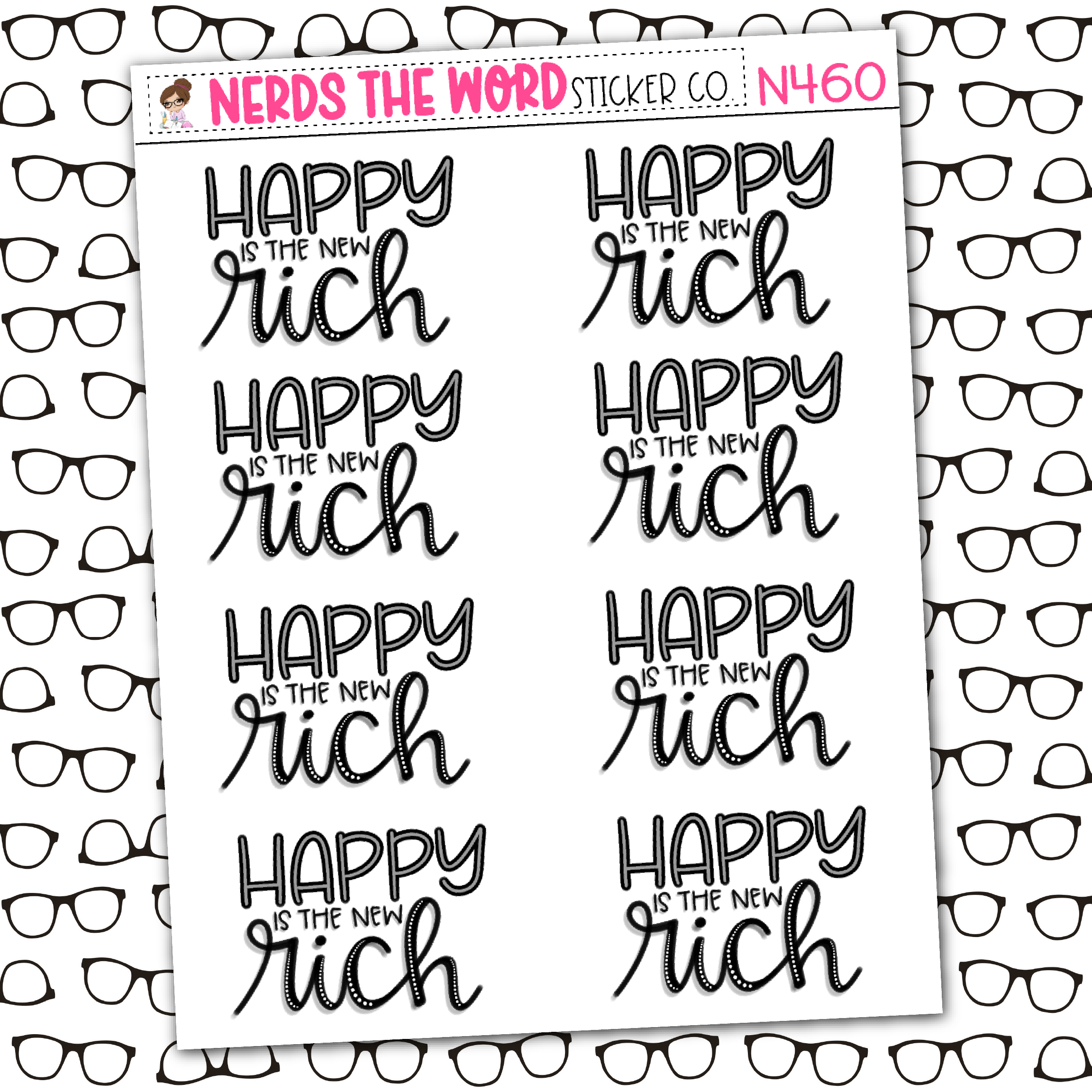 Rich Sticker Line New Rich Sticker Sheet – Nerds The Word Sticker Co.