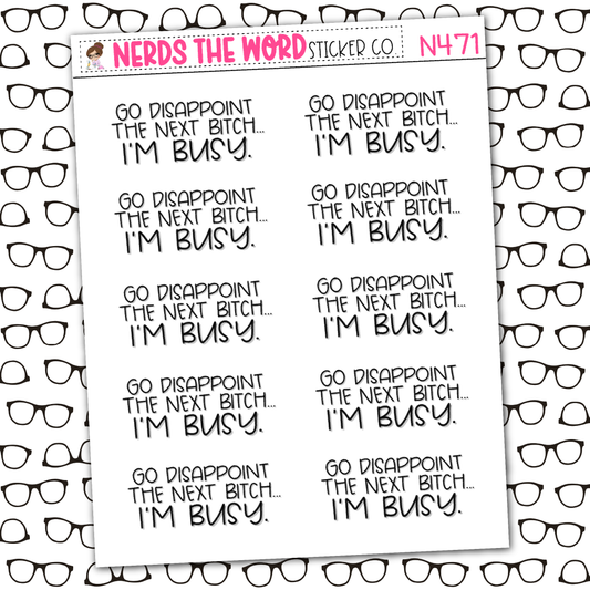 I'm Busy Sticker Sheet