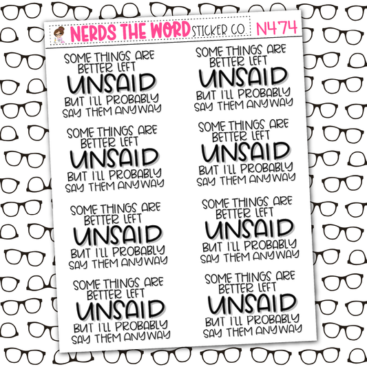 Unsaid Sticker Sheet