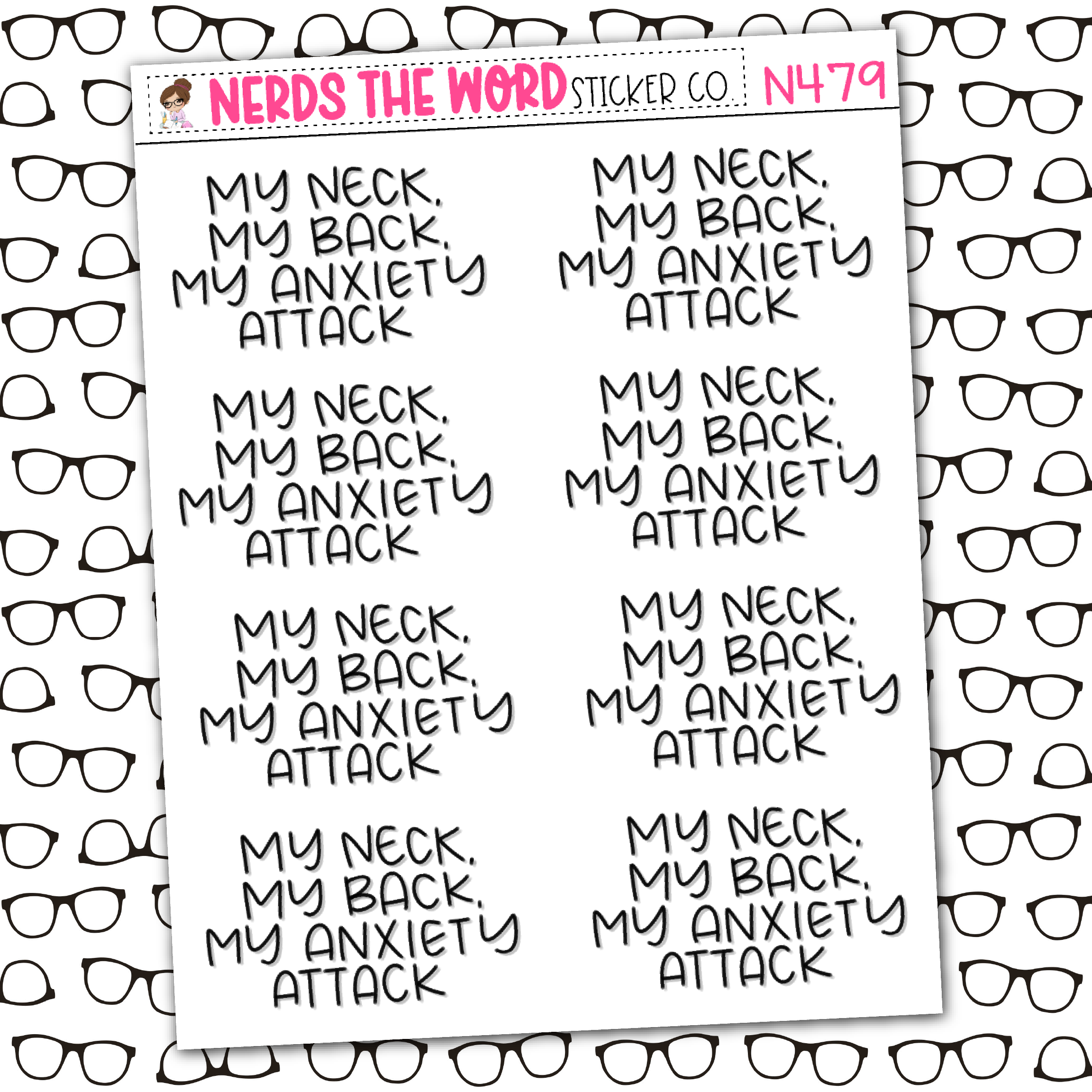 Anxiety Attack Sticker Sheet – Nerds The Word Sticker Co.