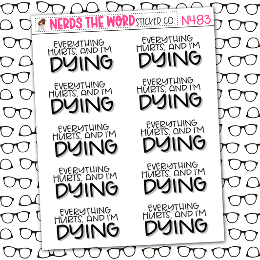 Dying Sticker Sheet