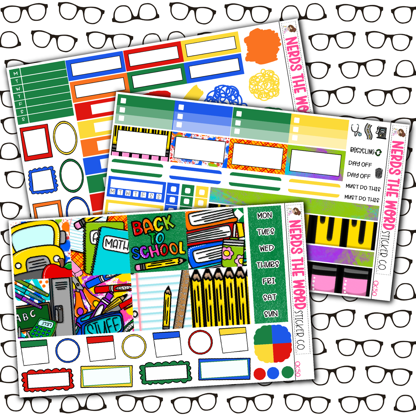 Back To School Monthly, Weekly and or Journaling Sticker Kit