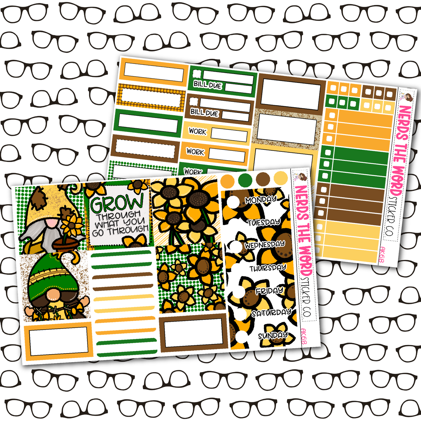 Sunflower Gnomes Weekly Planner Kit