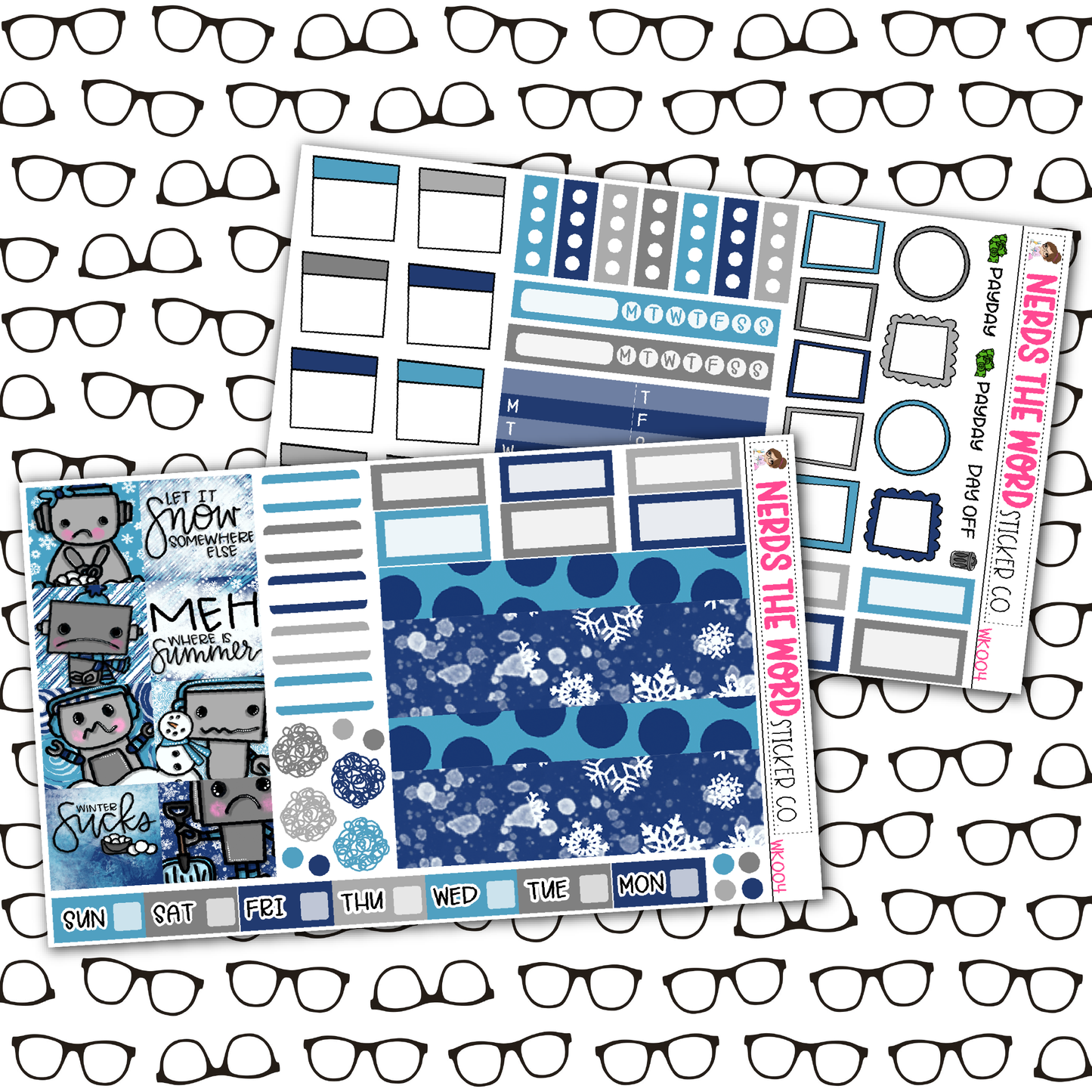 Winter Bots Monthly, Weekly and or Journaling Sticker Kit