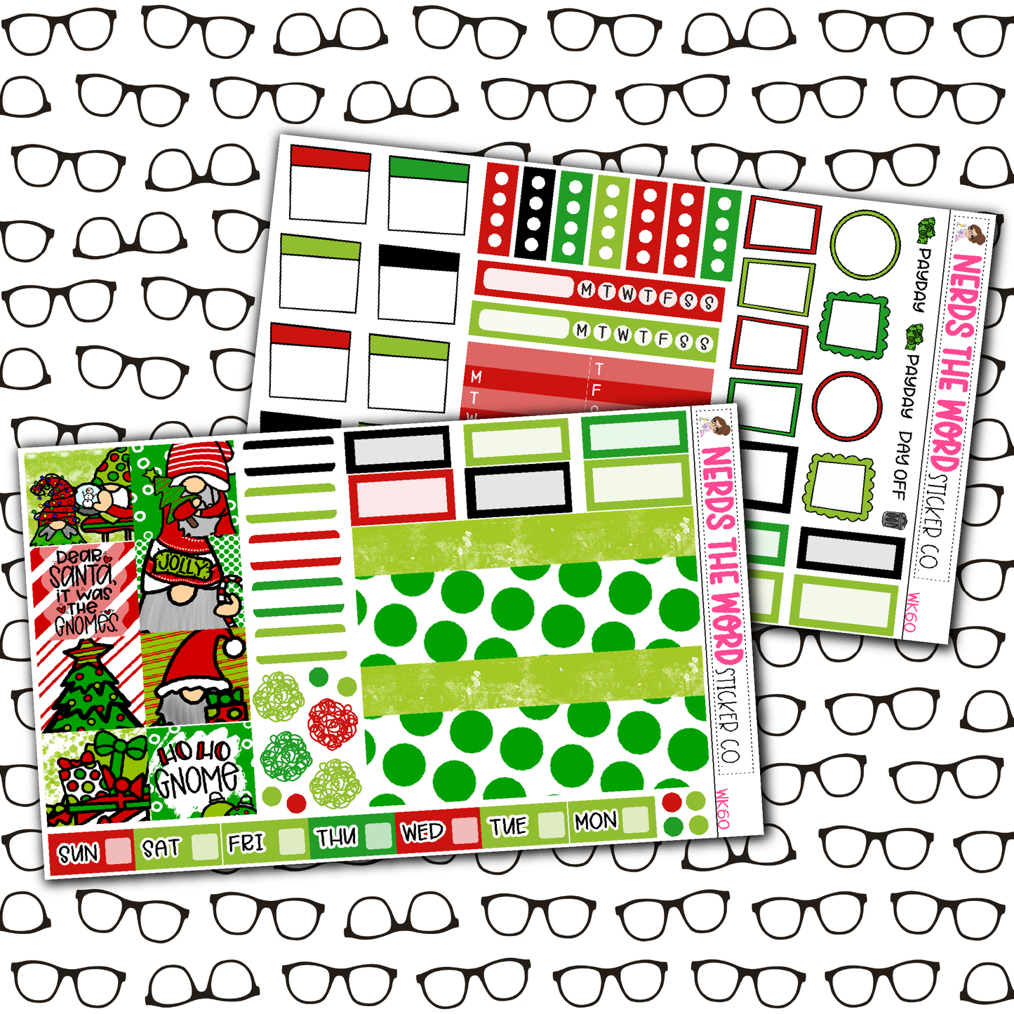HoHo Gnome Monthly, Weekly and or Journaling Sticker Kit