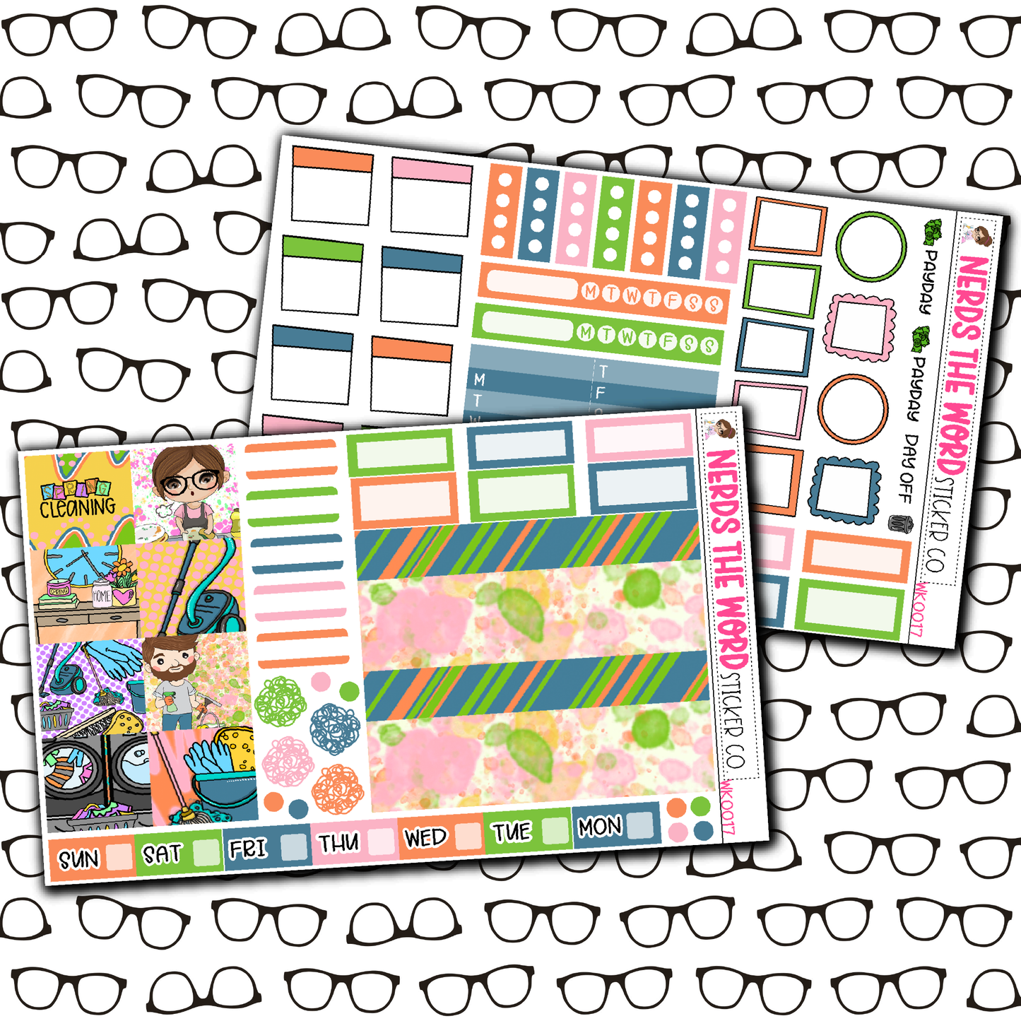 Spring Cleaning Monthly, Weekly and or Journaling Sticker Kit