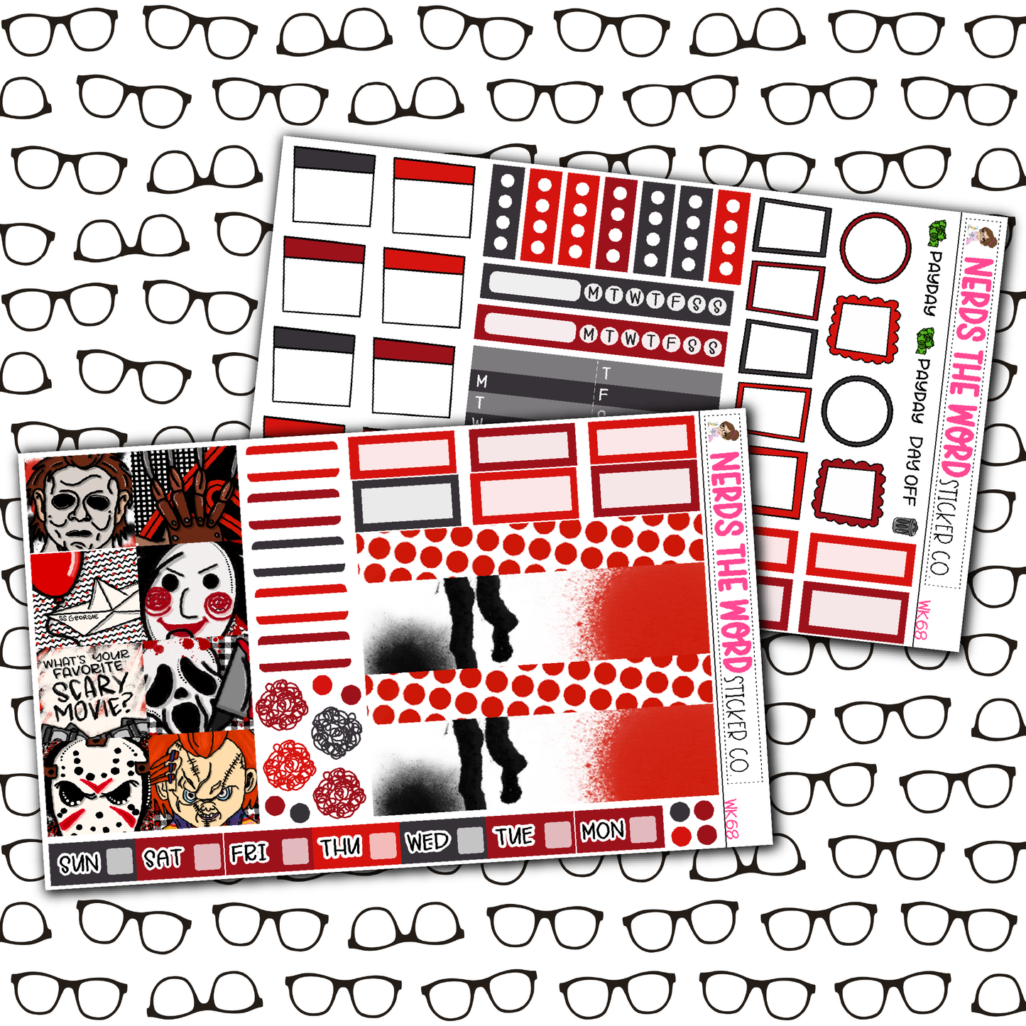 Horror Night Monthly, Weekly and or Journaling Sticker Kit