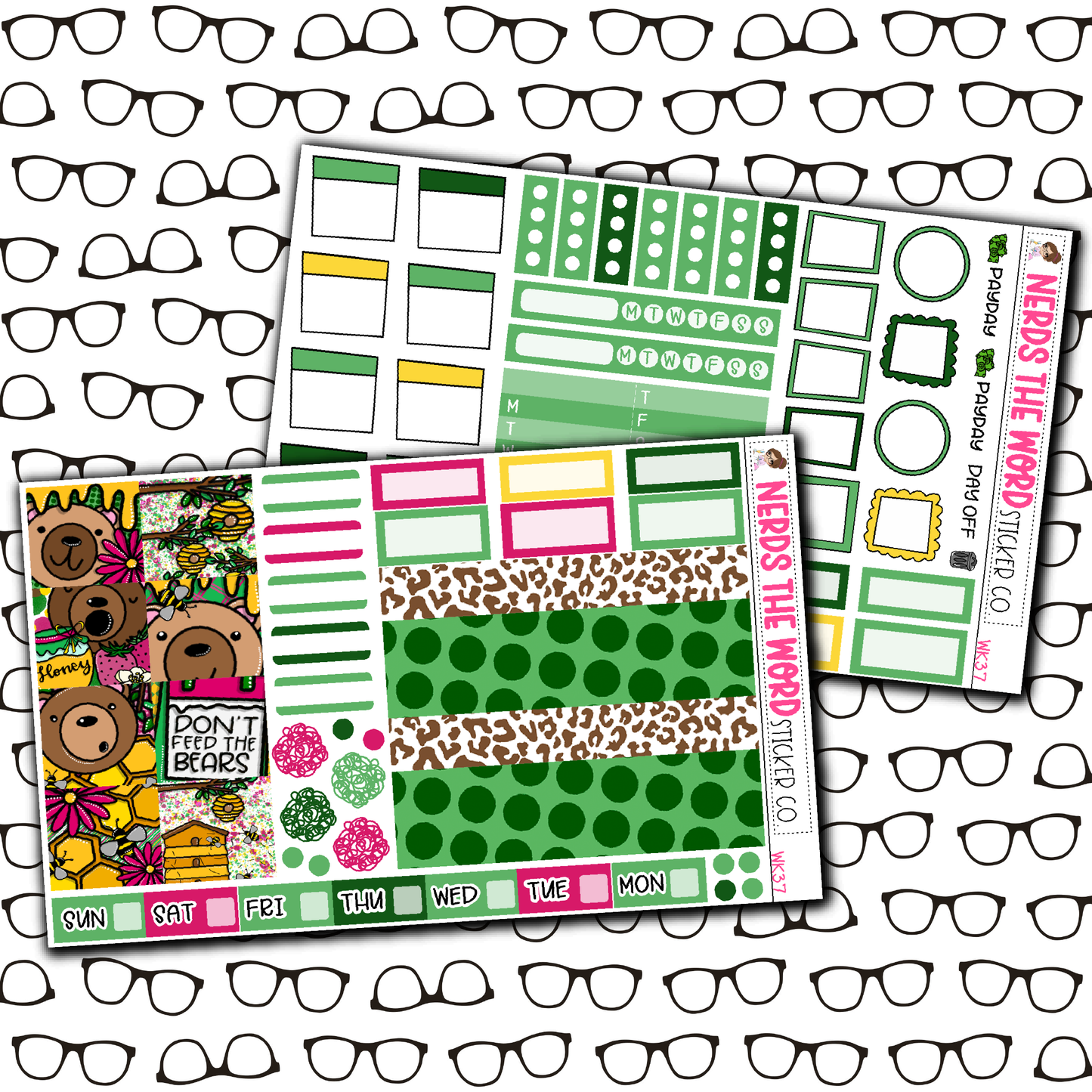 Don't Feed The Bears Monthly, Weekly and or Journaling Sticker Kit