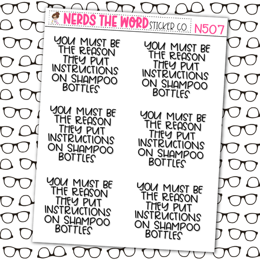 Shampoo Bottles Sticker Sheet