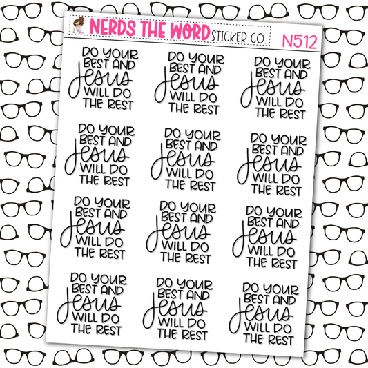 Jesus Will Do The Rest Sticker Sheet