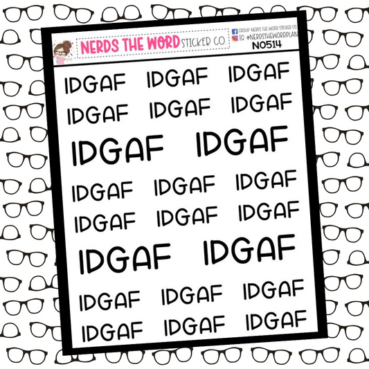 IDGAF Hand Lettered Planner Stickers