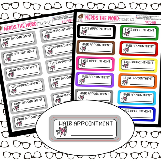 Hair Appointment Boxes Sticker Sheet