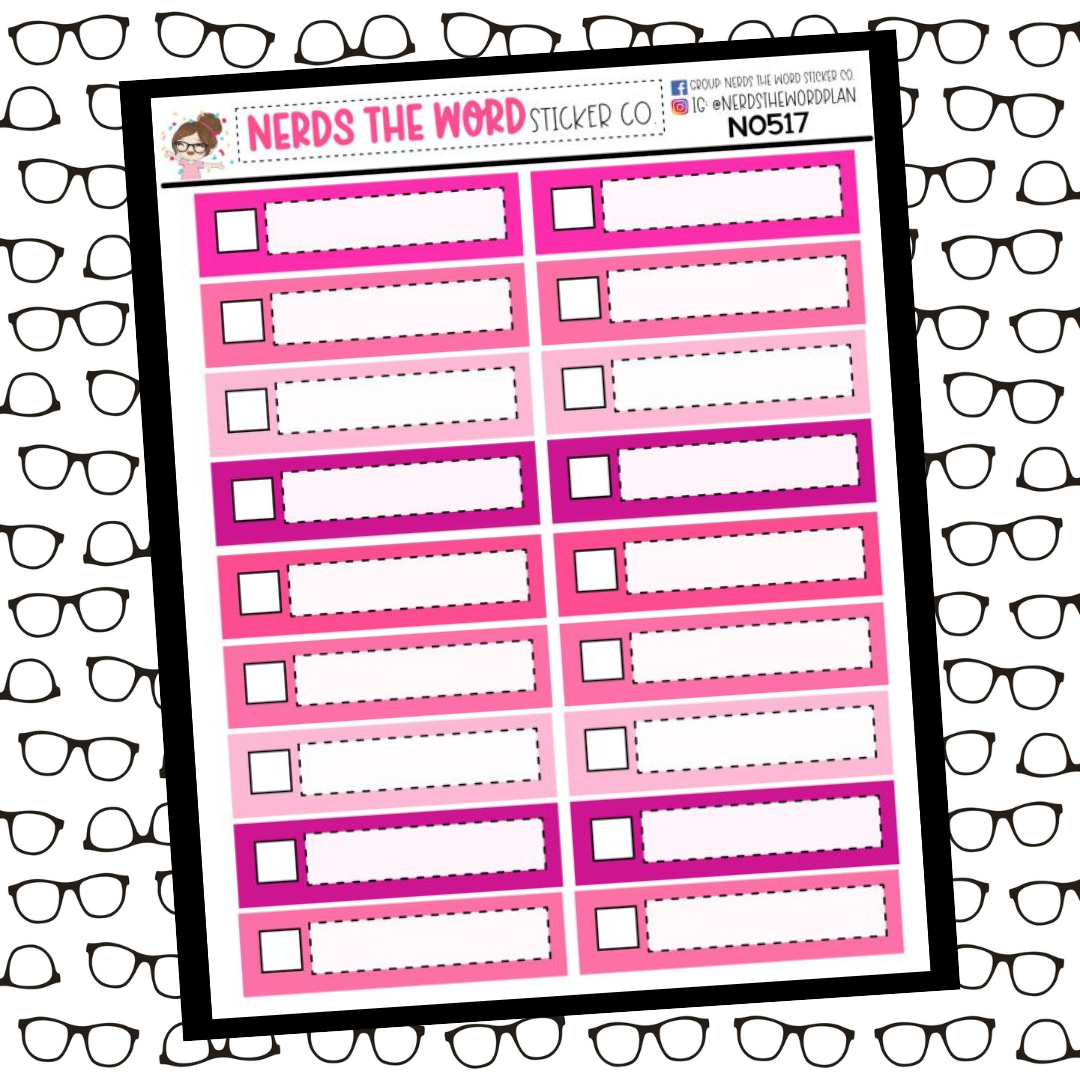N0517 - Pink Functional Quarter Check Boxes