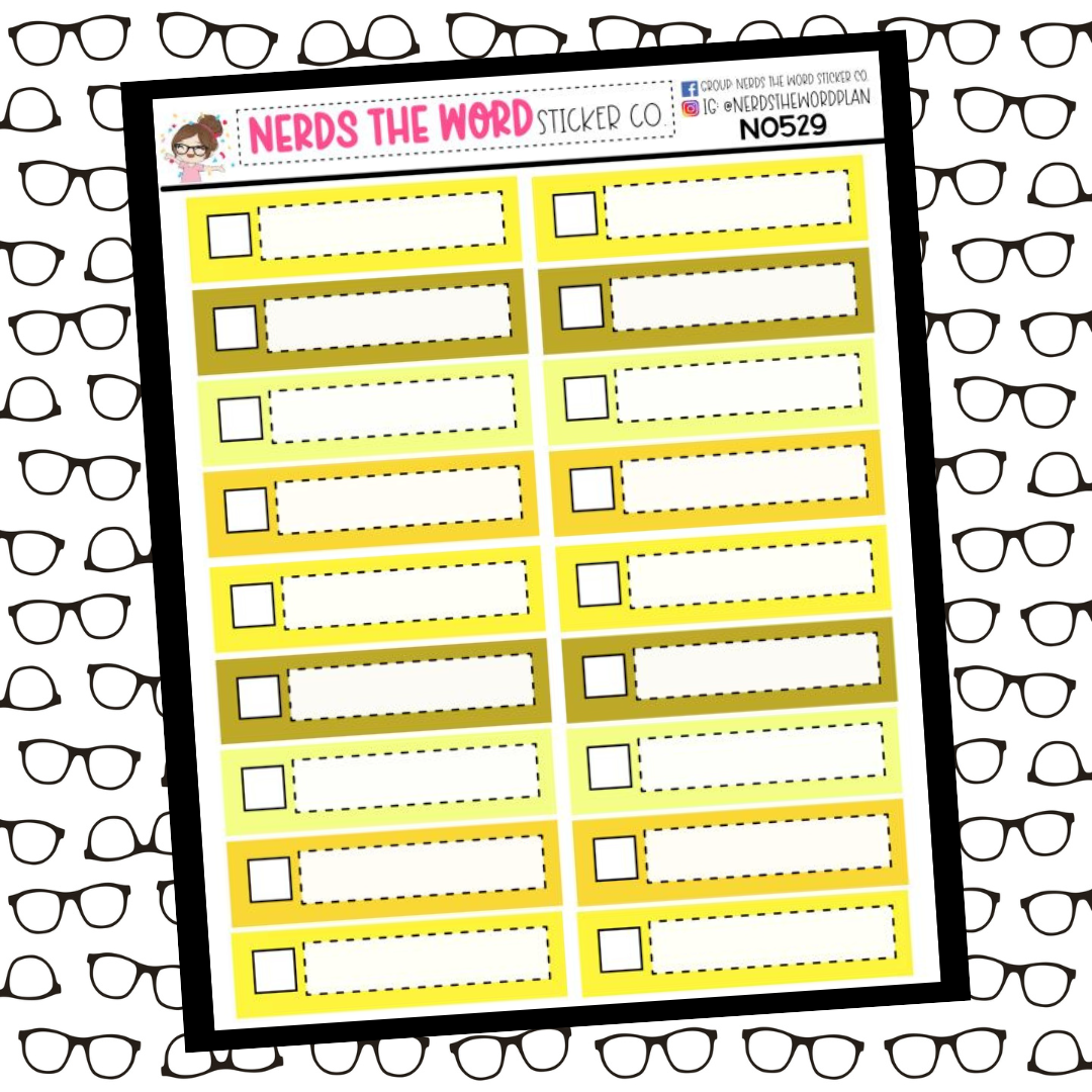 N0529 - Yellow Functional Quarter Check Boxes