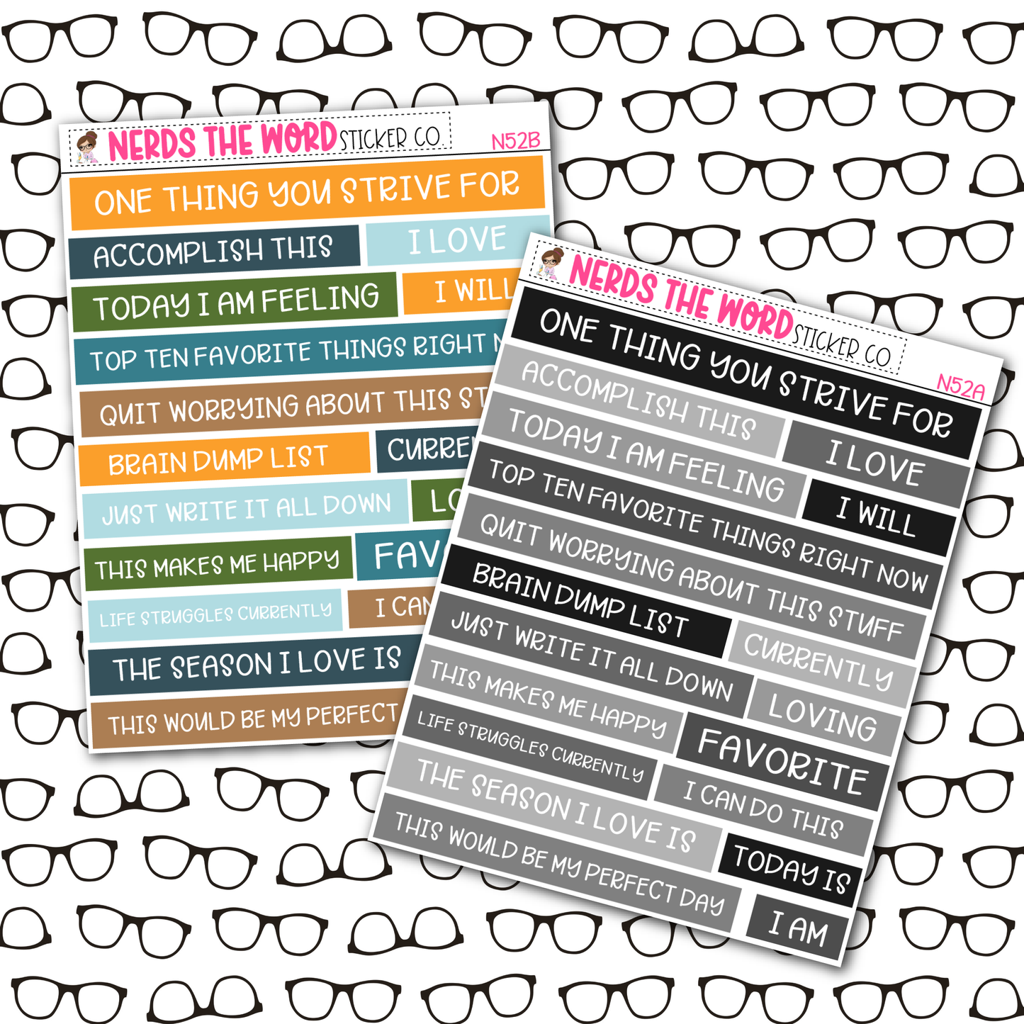 Journal Prompt V1 Quote Bar Planner Stickers