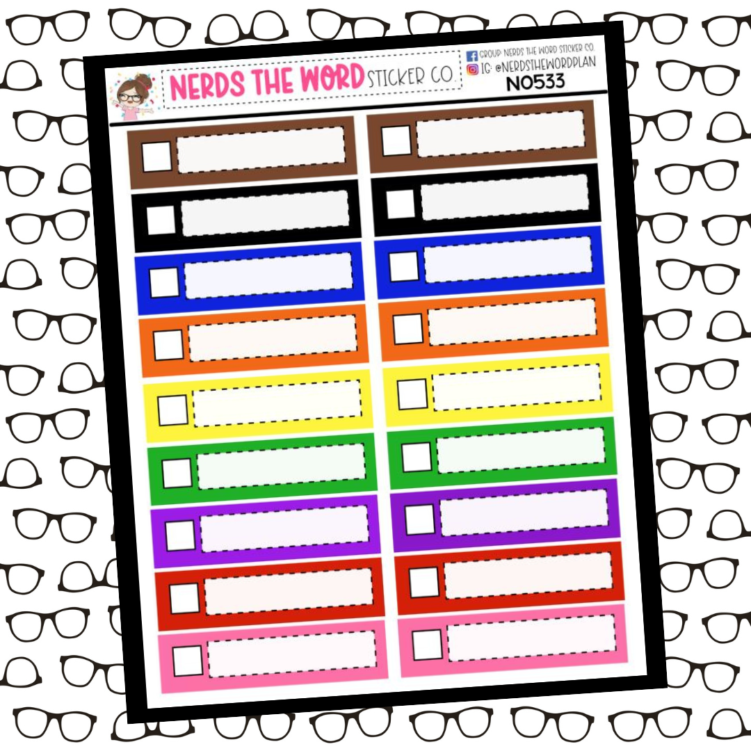 N0533 - Rainbow Functional Quarter Check Boxes