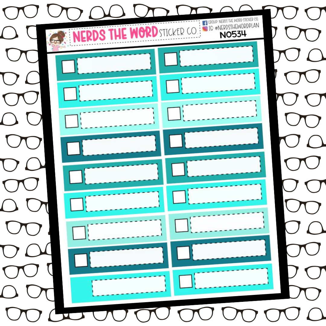N0534 - Teal Functional Quarter Check Boxes
