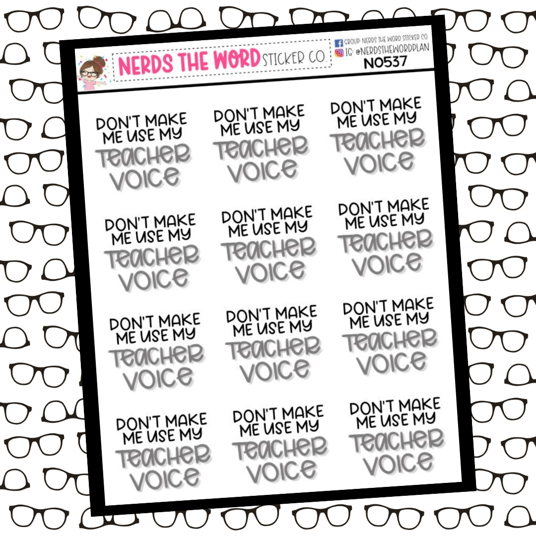 Teacher Voice Sticker Sheet