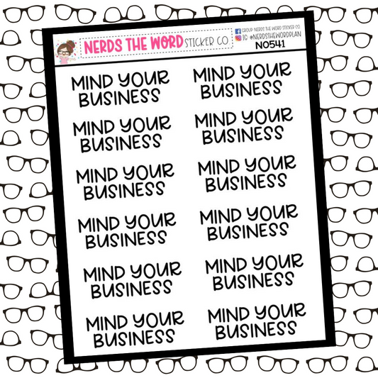 Mind Your Business Planner Stickers