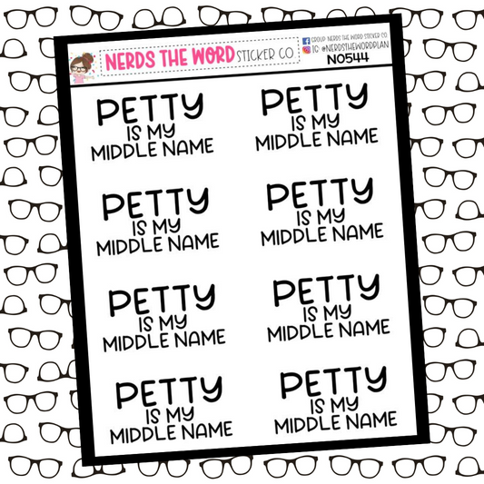Middle Name is Petty Hand Lettered Planner Stickers