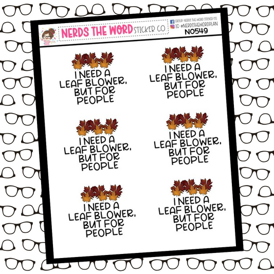 Leaf Blower Snarky Planner Stickers