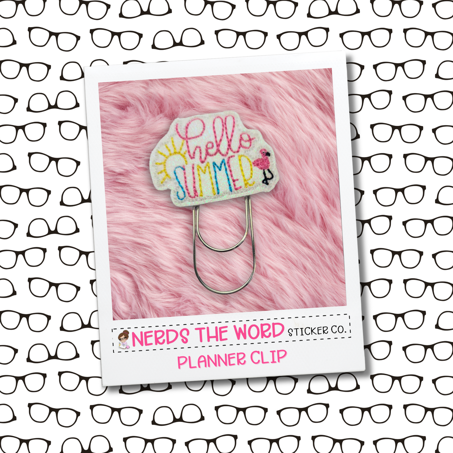 Hello Summer Flamingo Planner Paper Clip