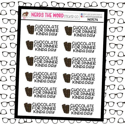 Chocolate for Dinner Planner Stickers