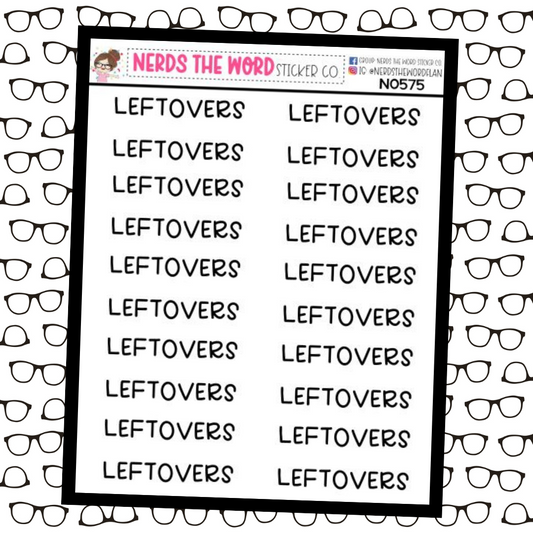 Leftovers Typography Planner Stickers