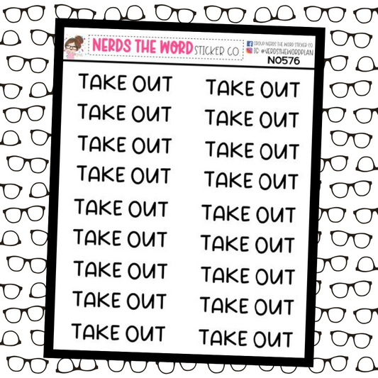 Take Out Typography Planner Stickers