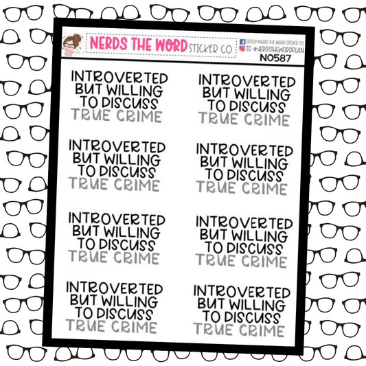 Introverted True Crime Snarky Planner Stickers