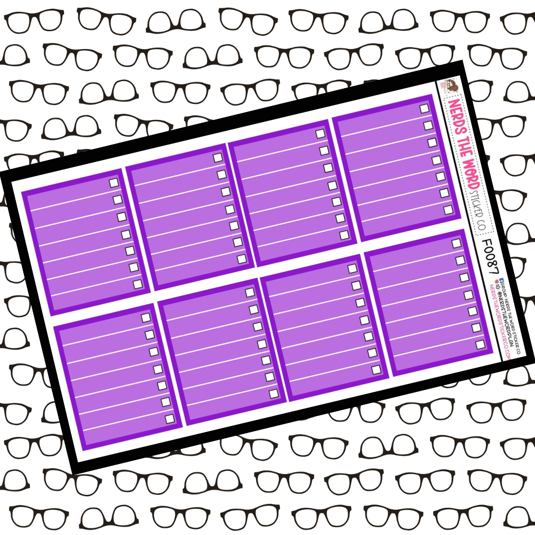 Full Check List Box Planner Stickers
