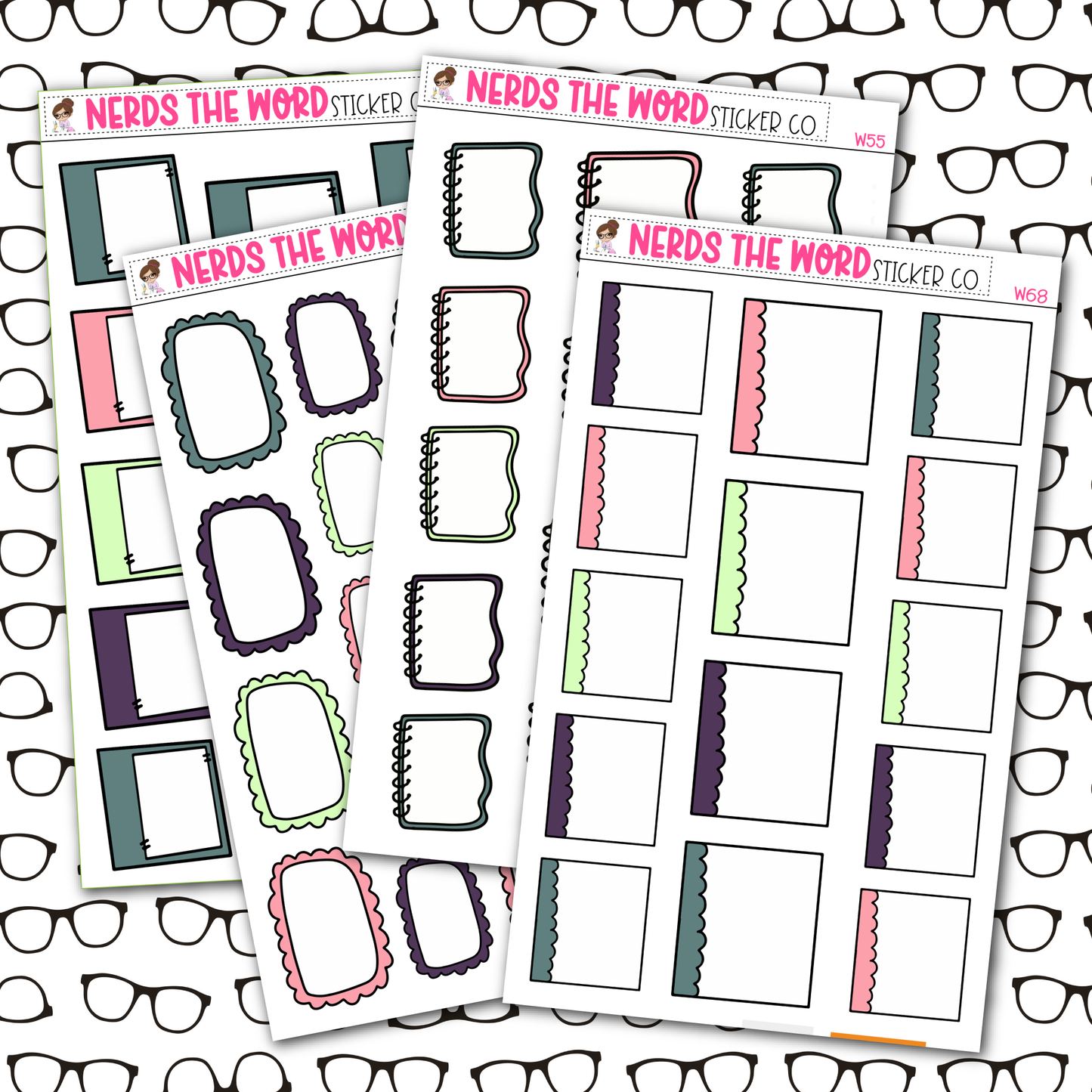 Delphine Doodled Functional Sticker Sheets - You Choose