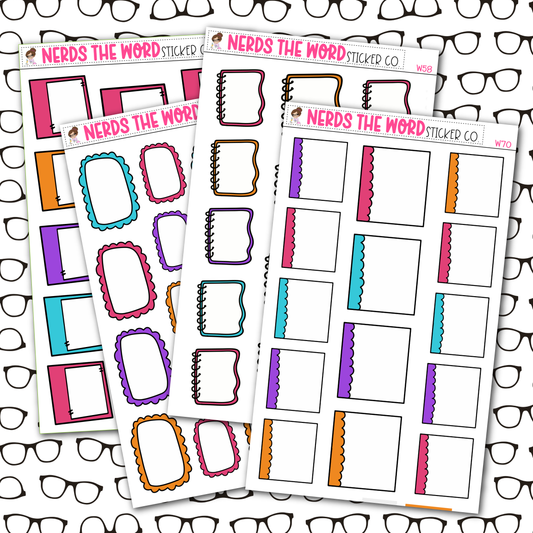 Tropical Doodled Functional Sticker Sheets - You Choose