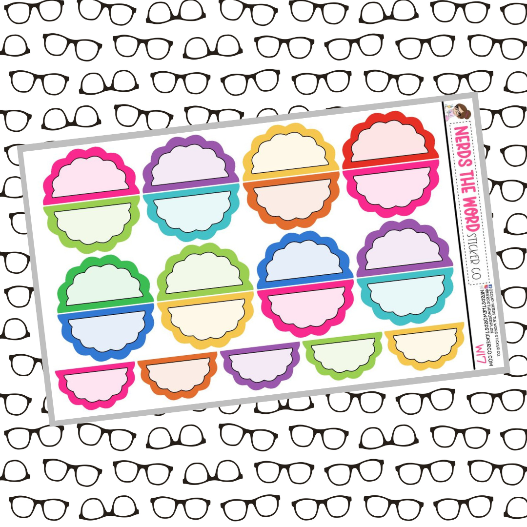 Brights Scallop Box Functional Sticker Sheet