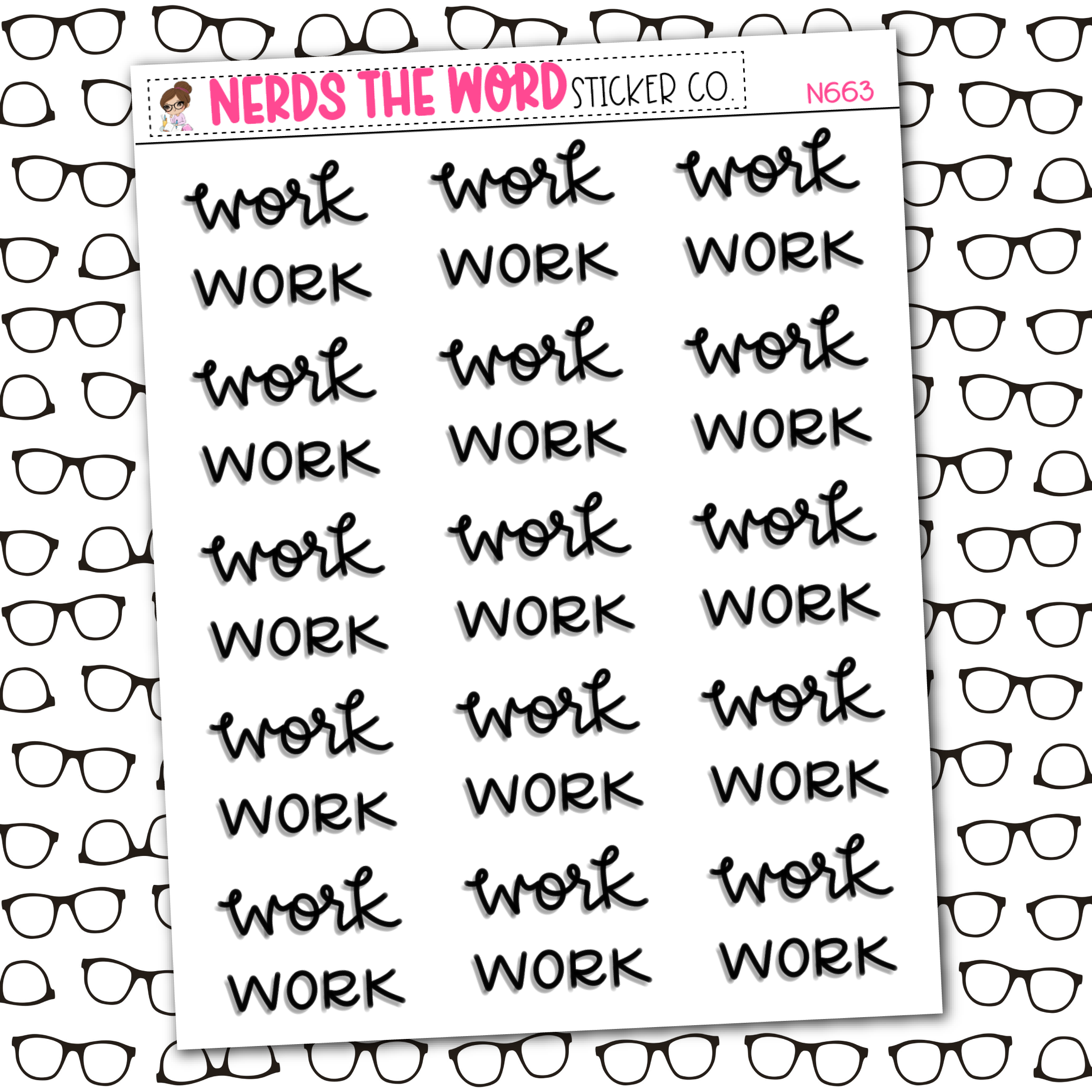 Work Hand Lettering Sticker Sheet – Nerds The Word Sticker Co.