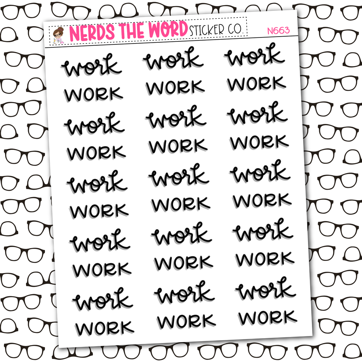 Workload Word Sticker Work Hand Lettering Sticker Sheet – Nerds The Word Sticker Co.