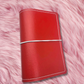 A6 Sized Handmade Traveler's Notebook - True Red w/ White Strings
