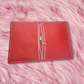 A6 Sized Handmade Traveler's Notebook - True Red w/ White Strings