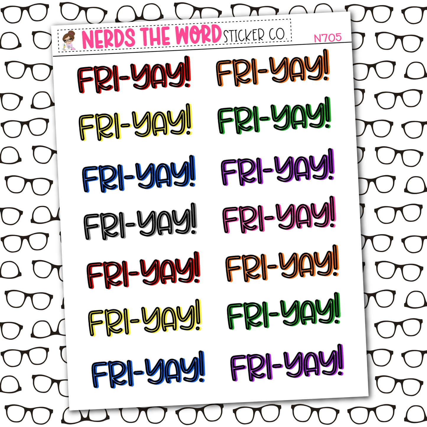 Fri-YAY! Hand Lettering Sticker Sheet