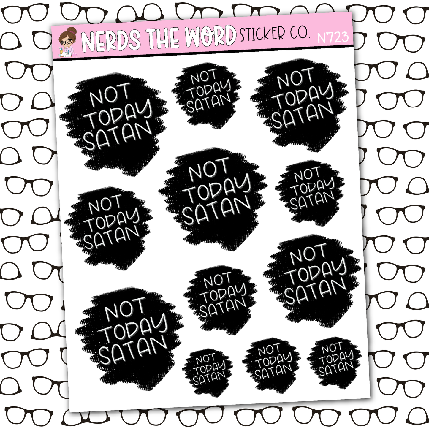 Not Today Satan Blackout Sticker Sheet