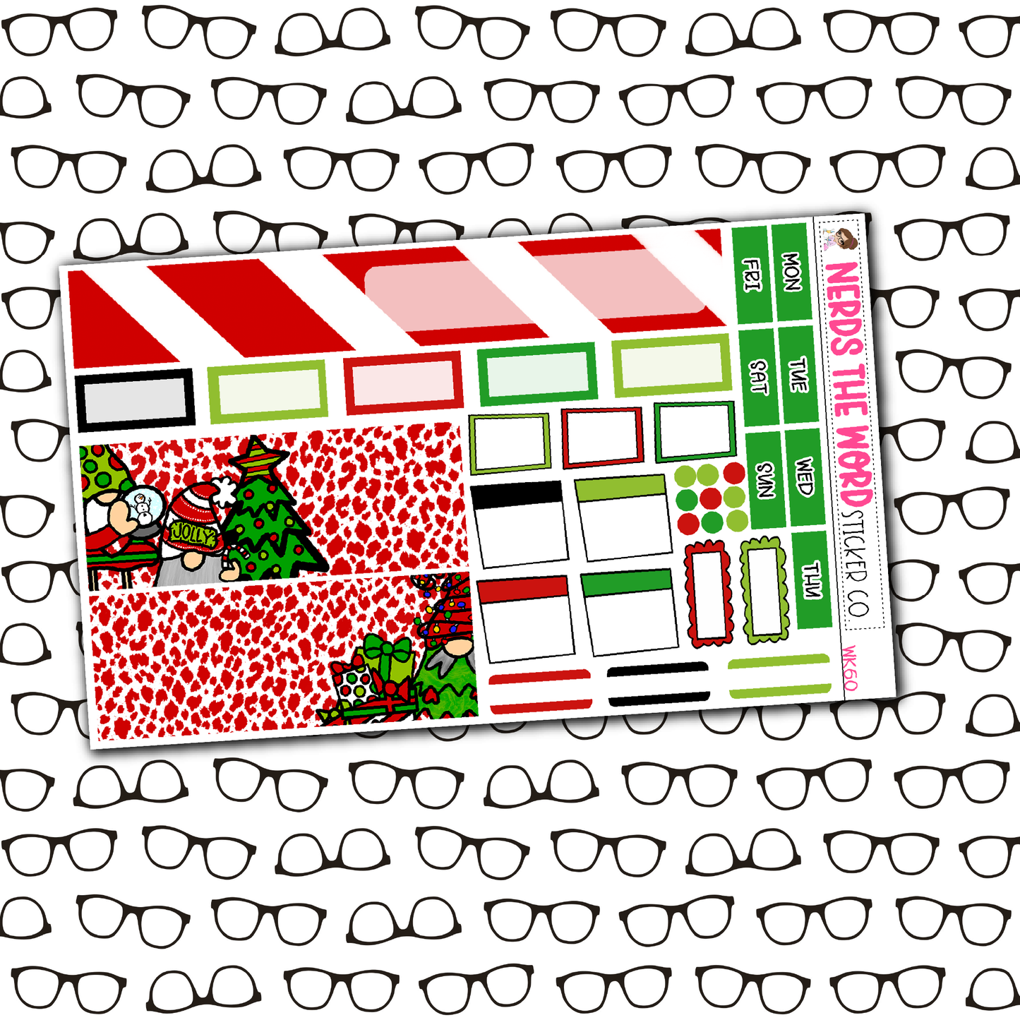 HoHo Gnome Monthly, Weekly and or Journaling Sticker Kit