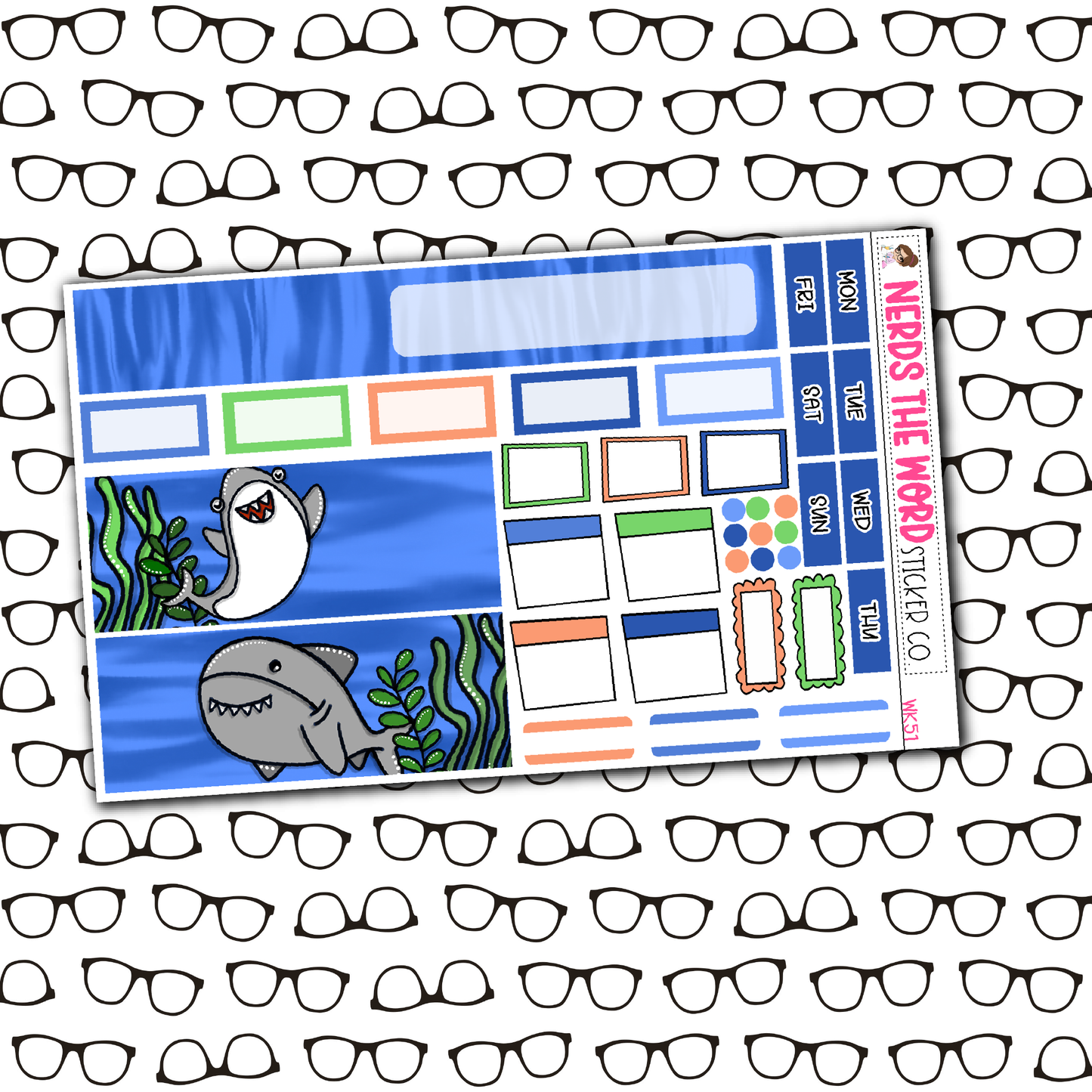 Be A Shark Monthly, Weekly and or Journaling Sticker Kit