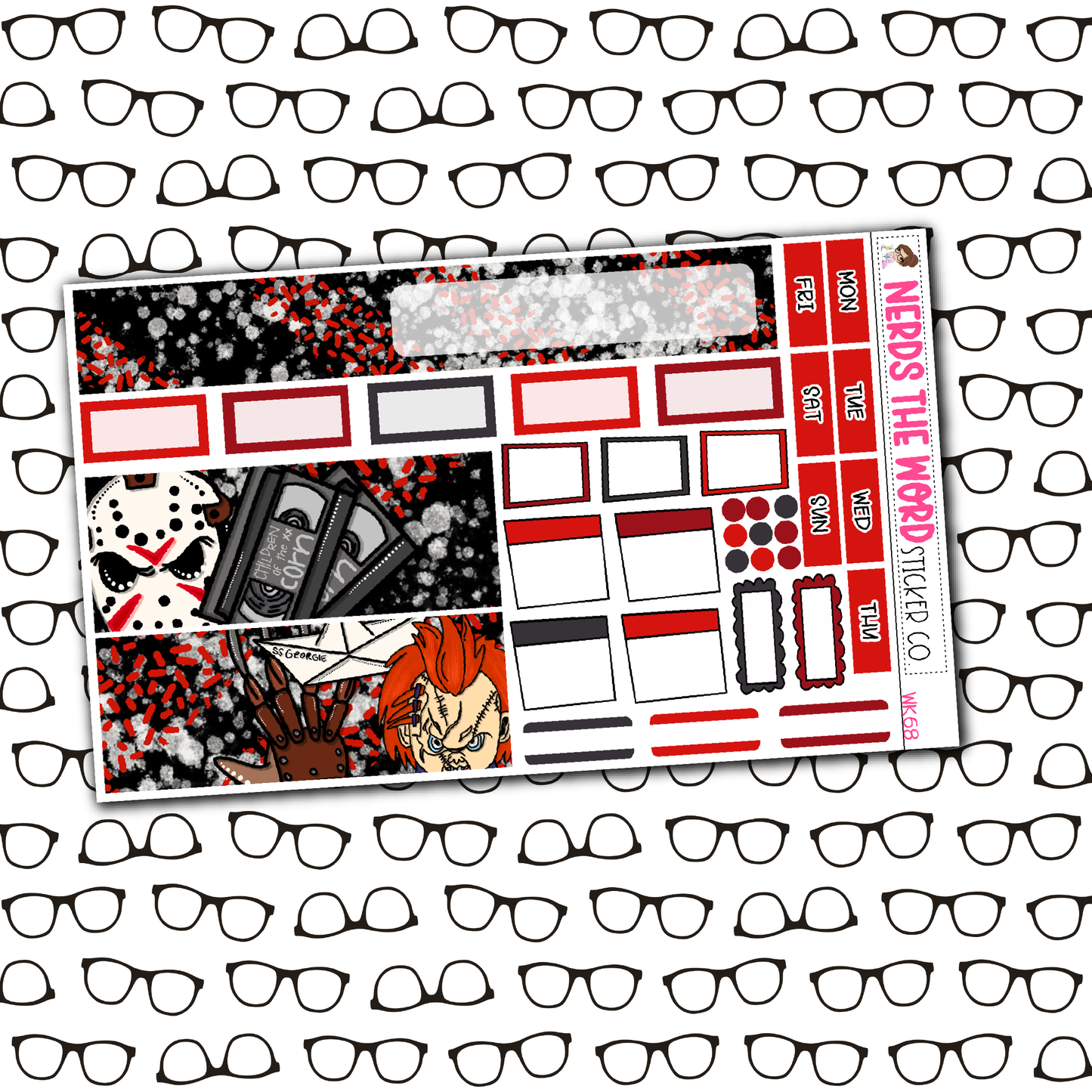 Horror Night Monthly, Weekly and or Journaling Sticker Kit