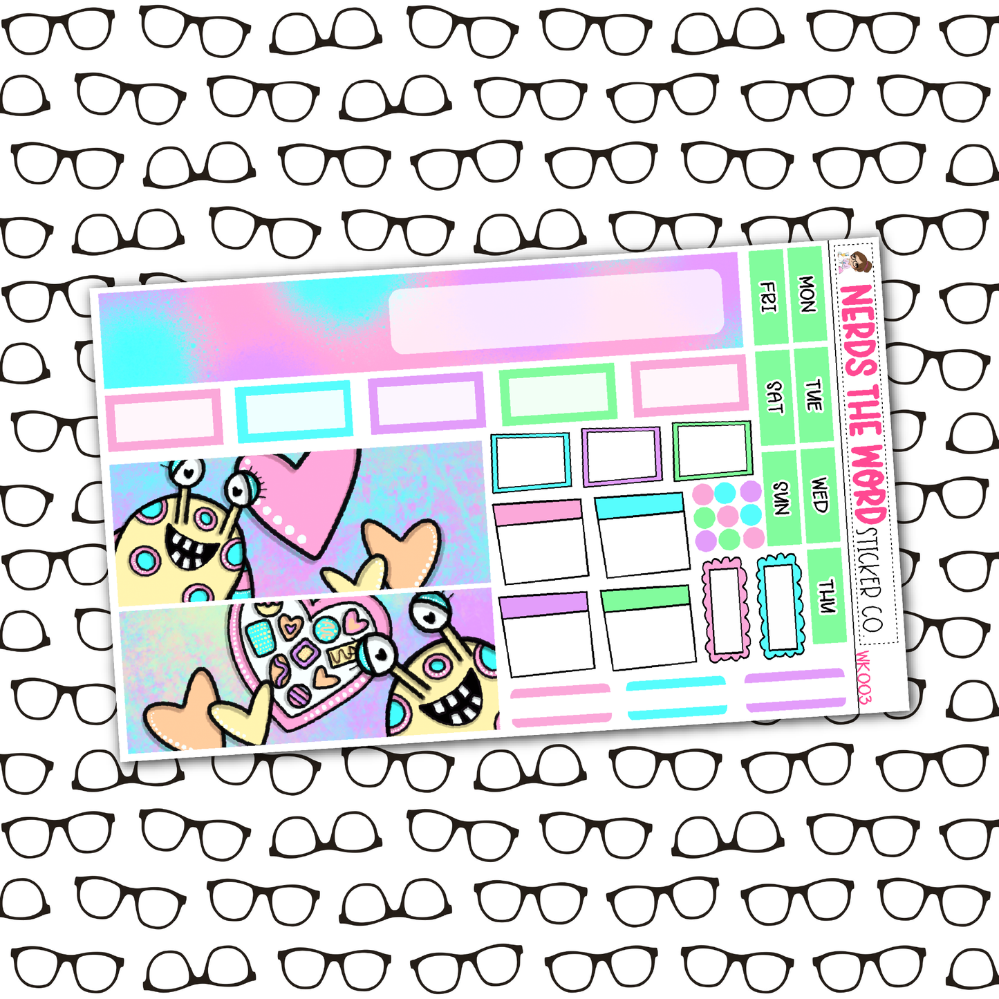 Monster Love Monthly, Weekly and or Journaling Sticker Kit