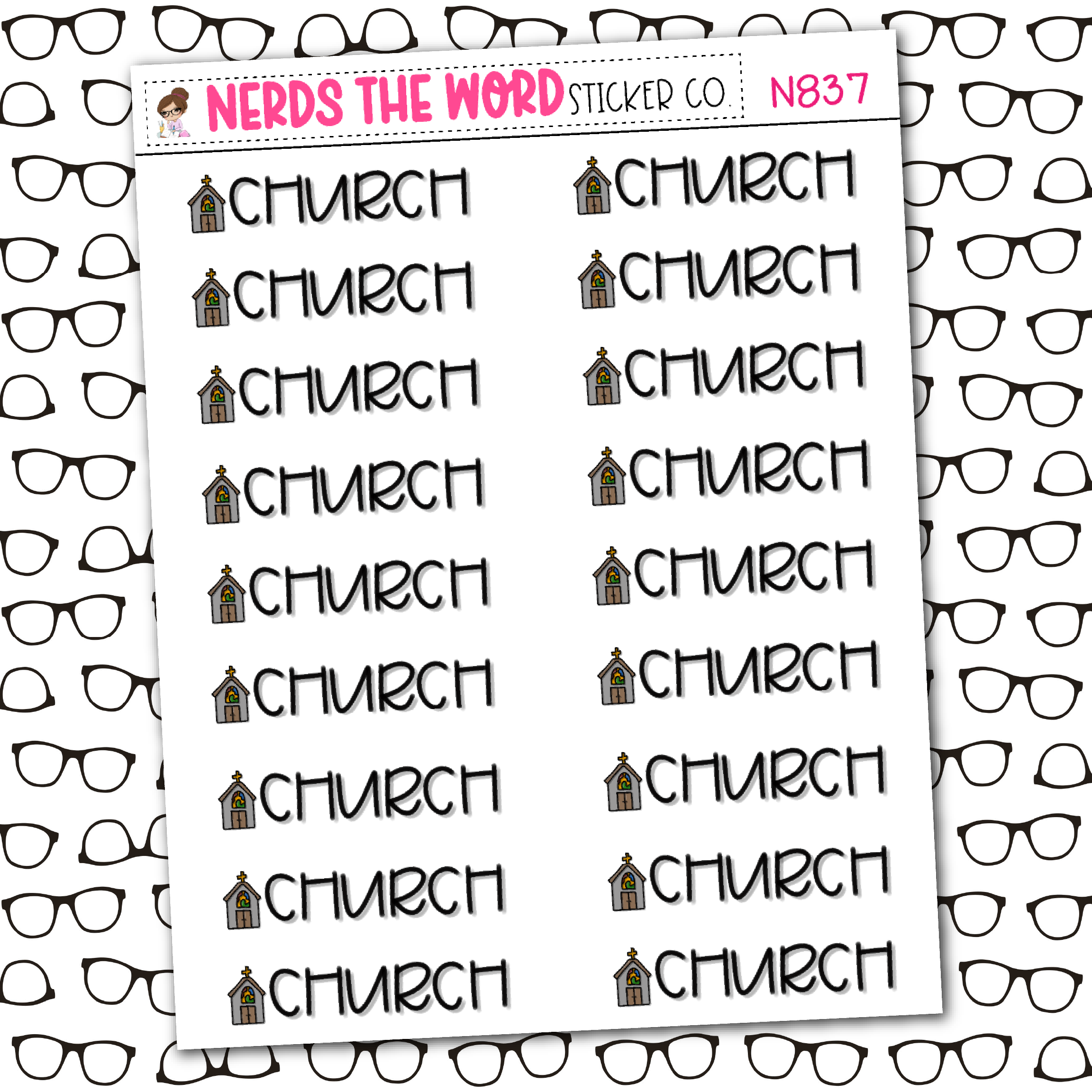 Church Sticker Sheet – Nerds The Word Sticker Co.